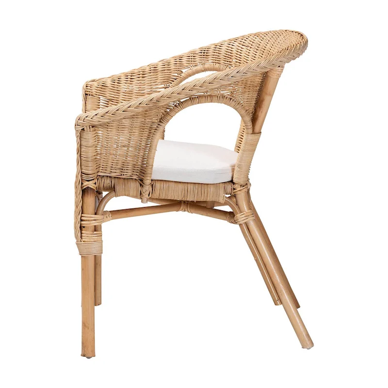 Abbey Modern Bohemian Natural Rattan Dining Chair