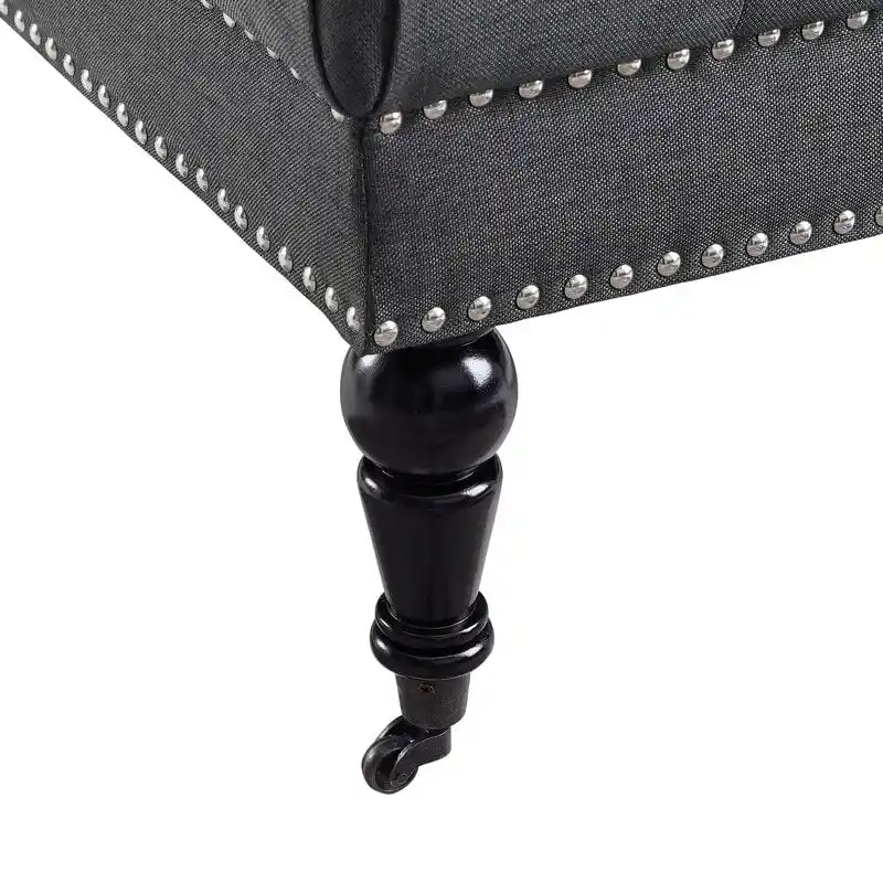 Abigal Charcoal Square Tufted Ottoman