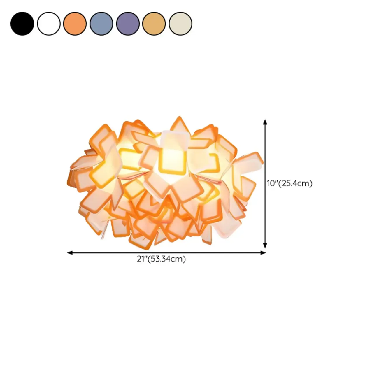 Art Deco White Geometric Plastic LED Flush Mount Ceiling Light