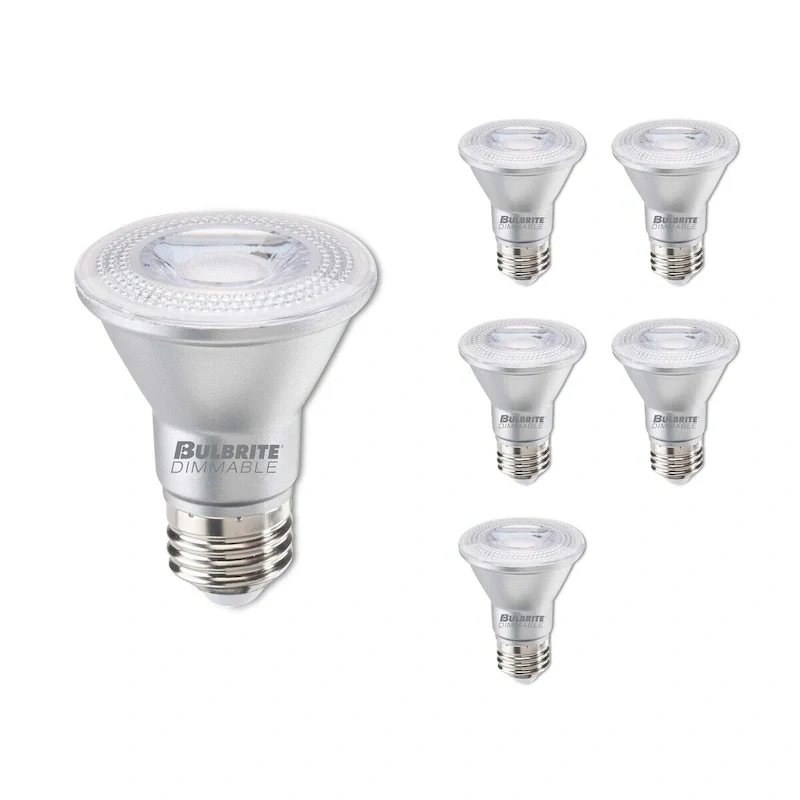 Bulbrite Pack of (6) 7 Watt Dimmable Flood PAR20 Medium (E26) LED Bulb