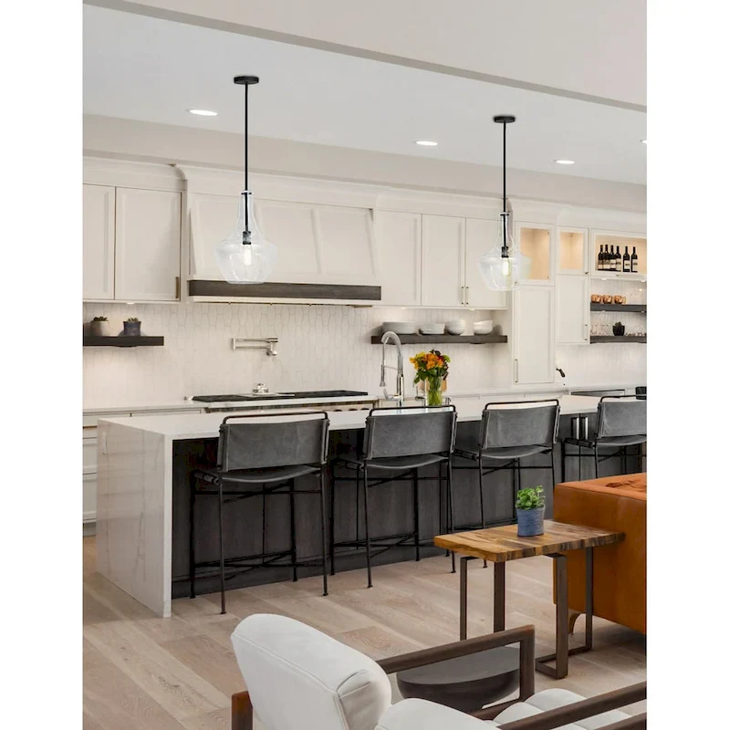 Justice Design Group EVOLV Fusion Harlow 14-inch Pendant with Seeded Glass