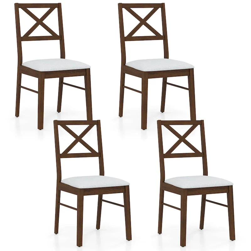 Dining Chairs Set of 4 Upholstered Kitchen Side Chairs w/ Rubber