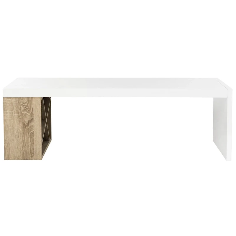 SAFAVIEH Shelva Scandinavian Side Storage Lacquer Coffee Table - 47.3 x 23.5 x 15 - 47Wx24Dx15H