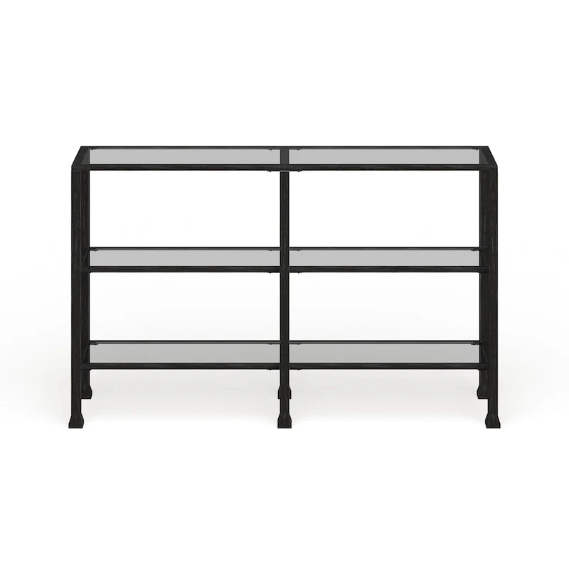 SEI Furniture Esther 3-tier Black Metal and Glass Console Table