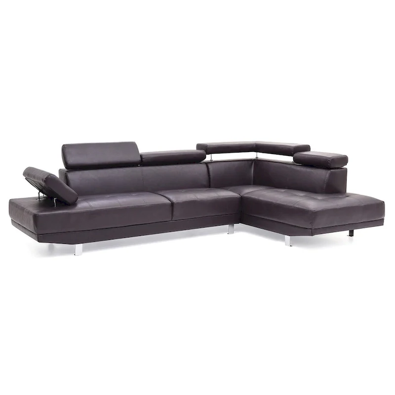 Riveredge 109 in. W 2-piece Faux Leather L Shape Sectional Sofa - 76L x 109W x 28H