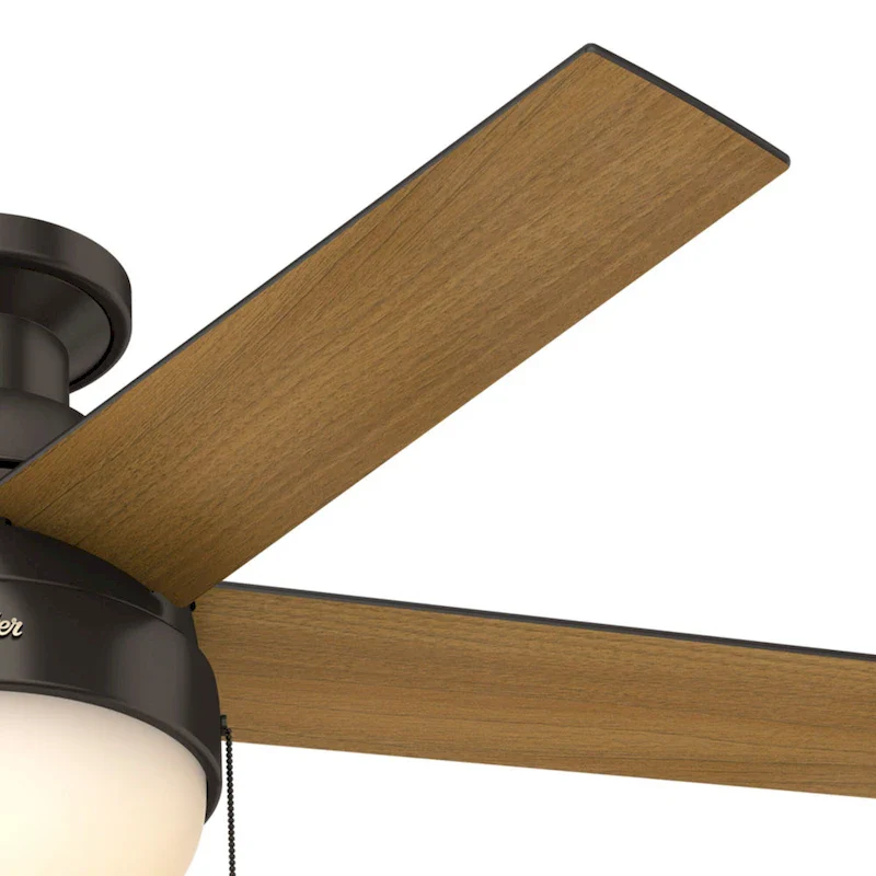 Hunter 46  Anslee Low Profile Ceiling Fan with LED Light Kit and Pull Chain - Silver