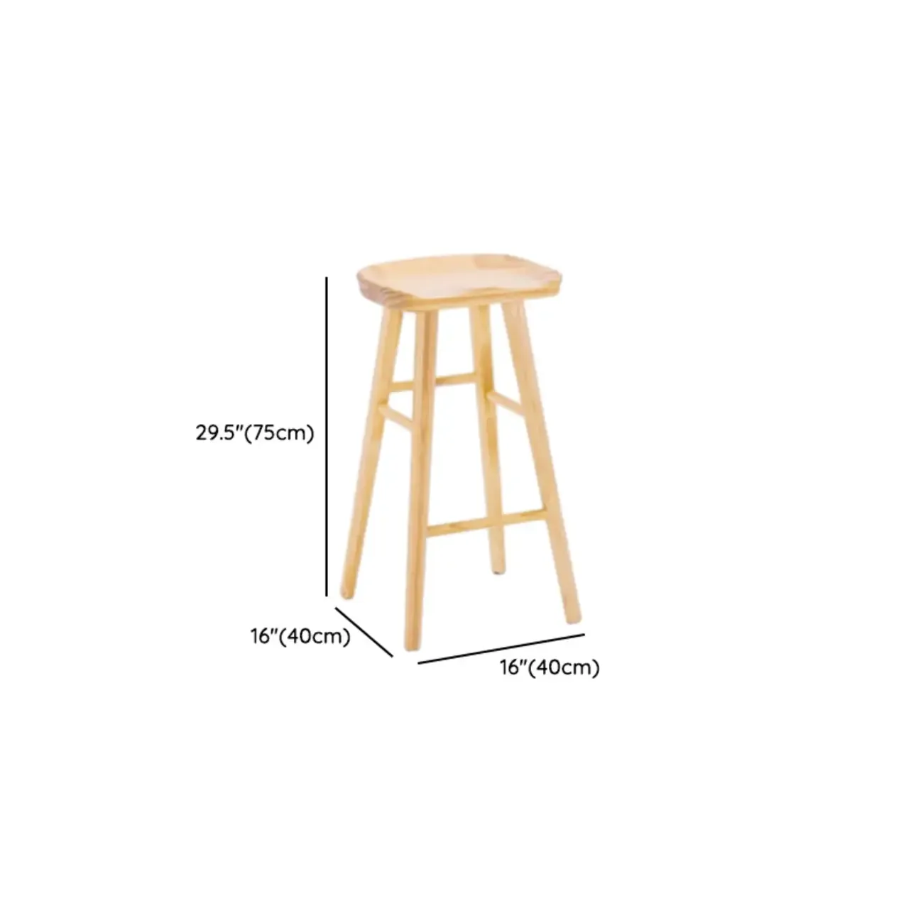 Natural Finish Backless Wooden Bar Stools