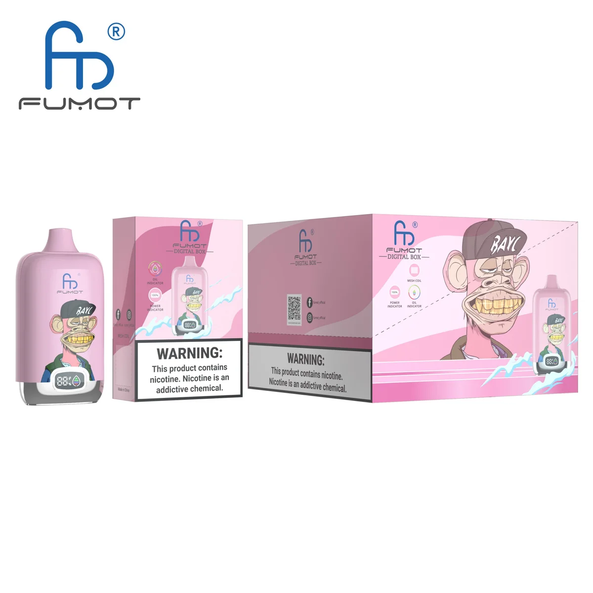Fumot Digital Box 12000 Peach Ice – 10er-Displaybox mit Einweg-Vape und Einzelpackung