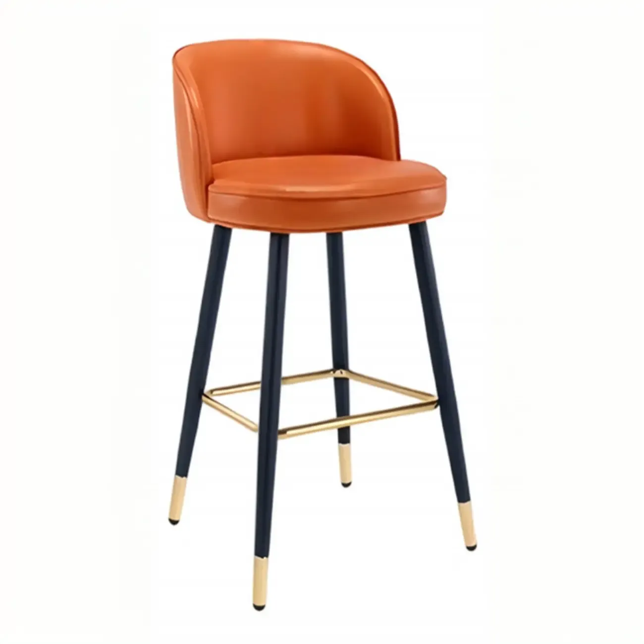 Counter Height Leather Bucket Glam Bar Stools