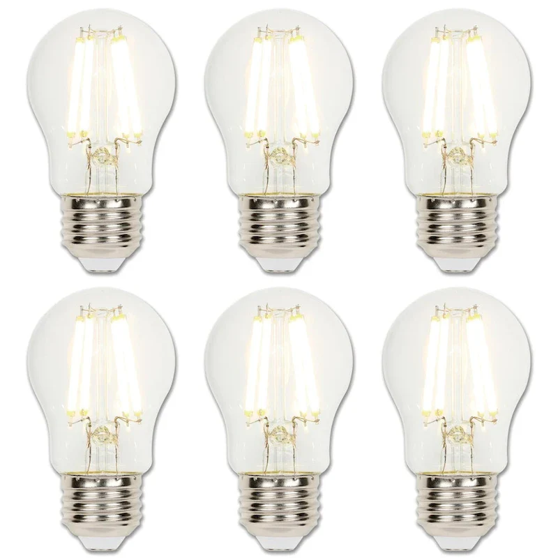 Westinghouse Lighting 6-Watt (60-Watt Equivalent) Clear A15 Dimmable Filament LED Light Bulb, Medium Base, 6 Pack - 6-Pack
