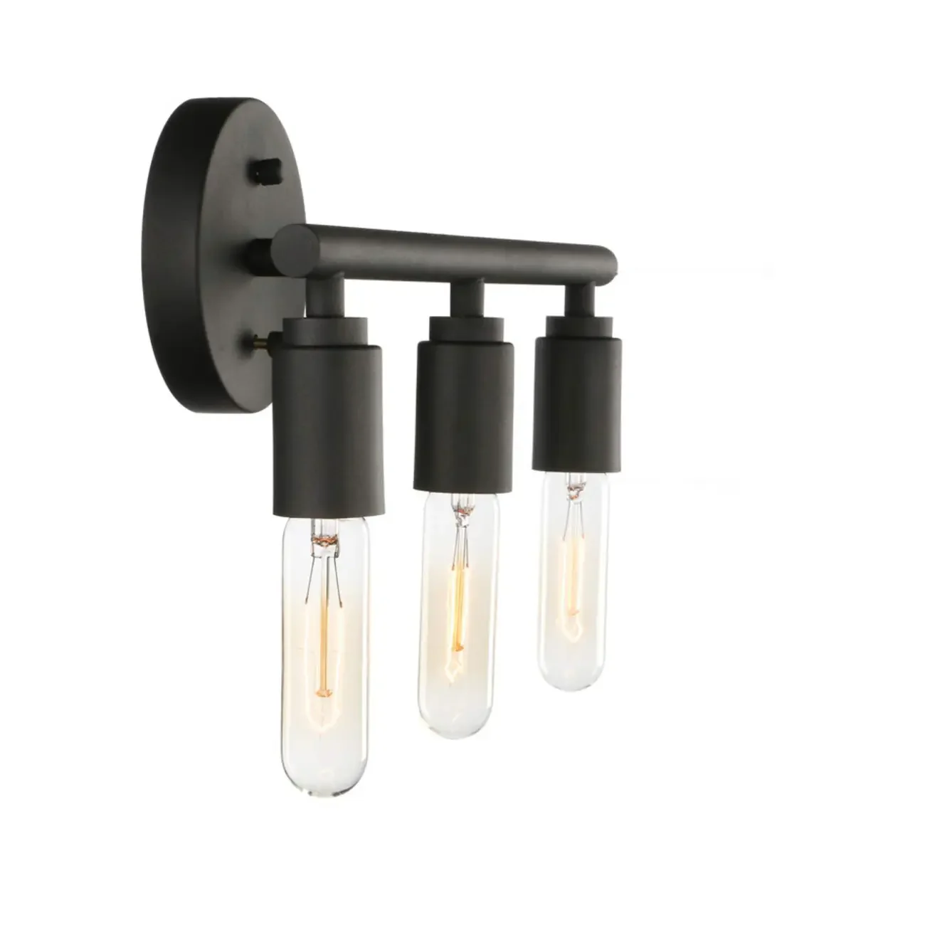 Industrial Black Metal 4-Light Cylinder Vanity Lights