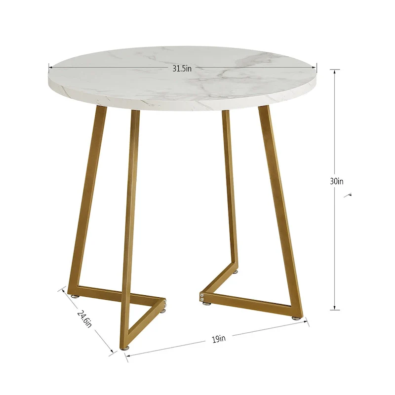 Javlergo 31.5 Round Dining Table Modern Leisure Table with Metal Leg