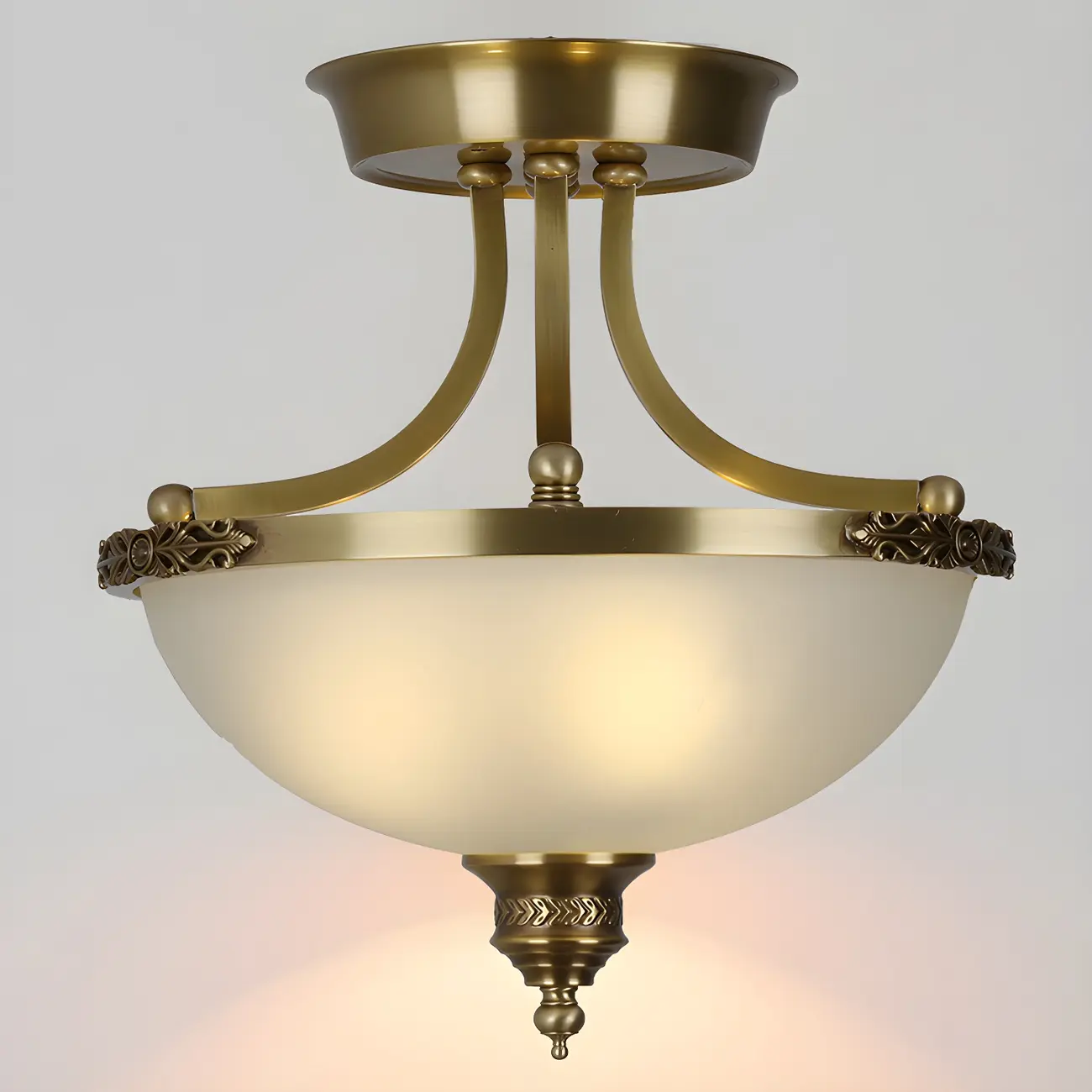 Gold Glass Bowl Shaped Modern Ceiling Chandelier