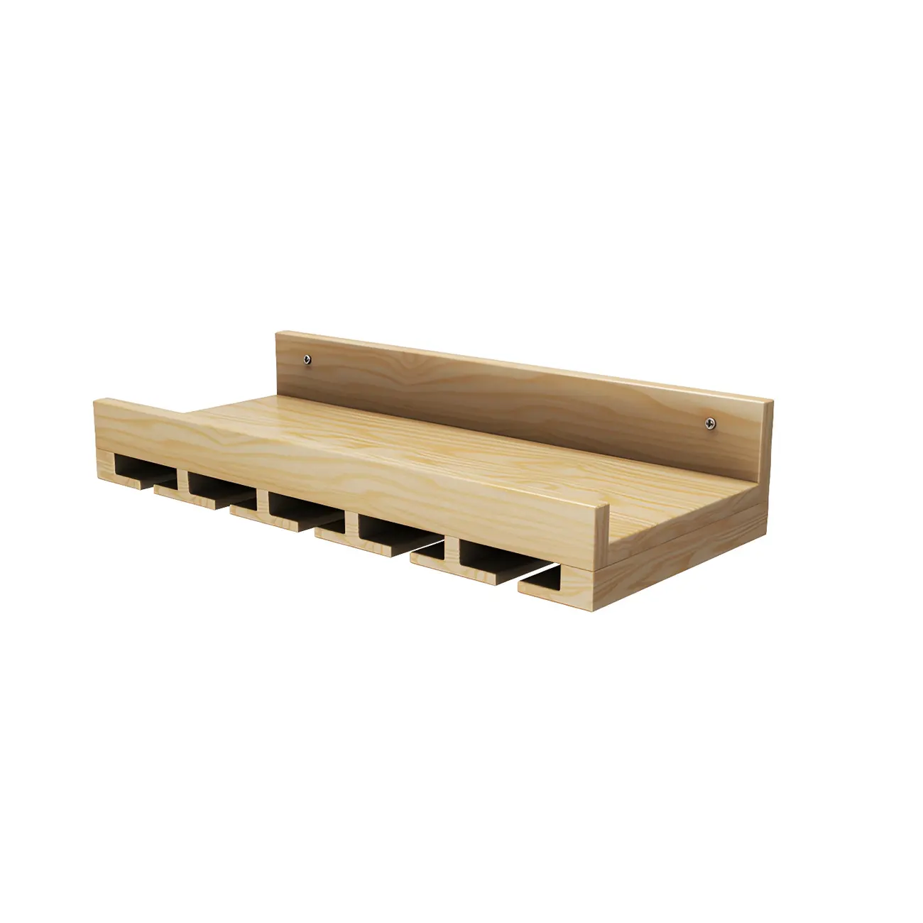 Industrial Wooden Wall Mounted Wine Rack