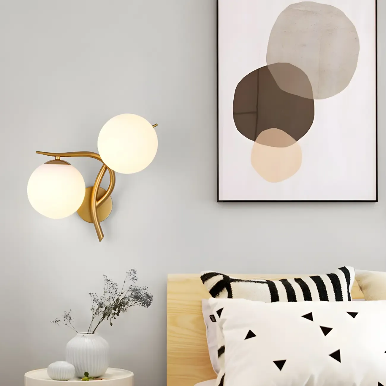 Modern Globe Glass Twisted Golden Dual Vanity Light