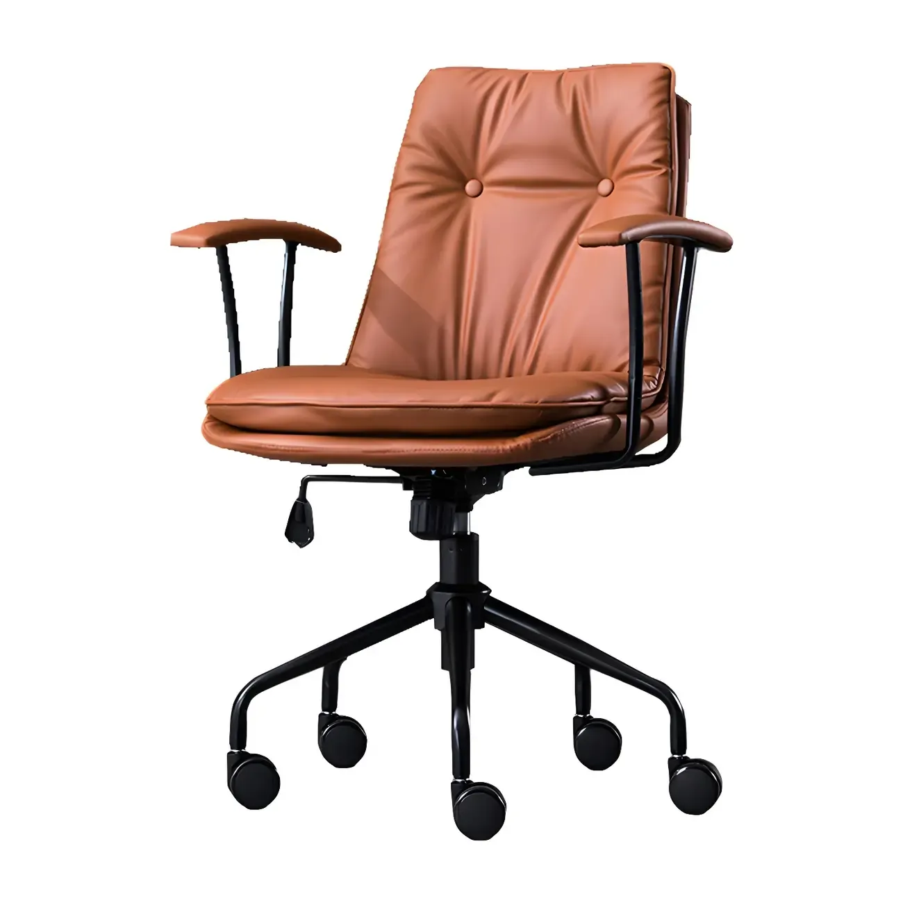 Modern Green Leather Swivel Tilt Office Chair