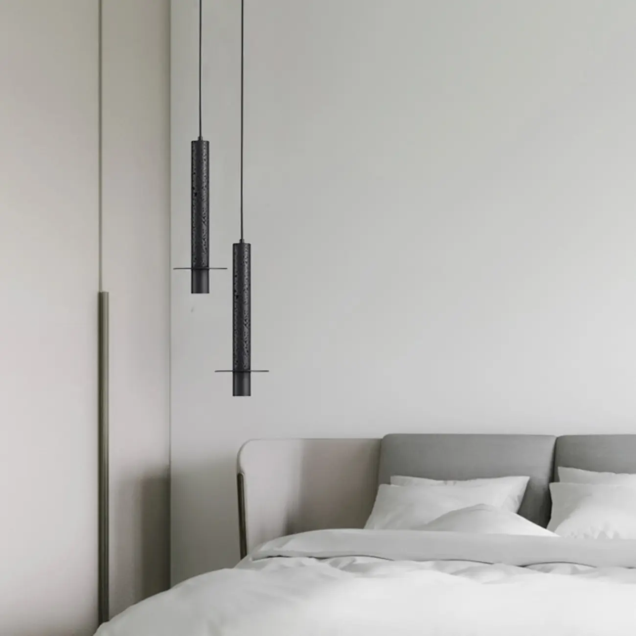 Art Deco Black Stone Geometric Bedroom LED Pendant Light