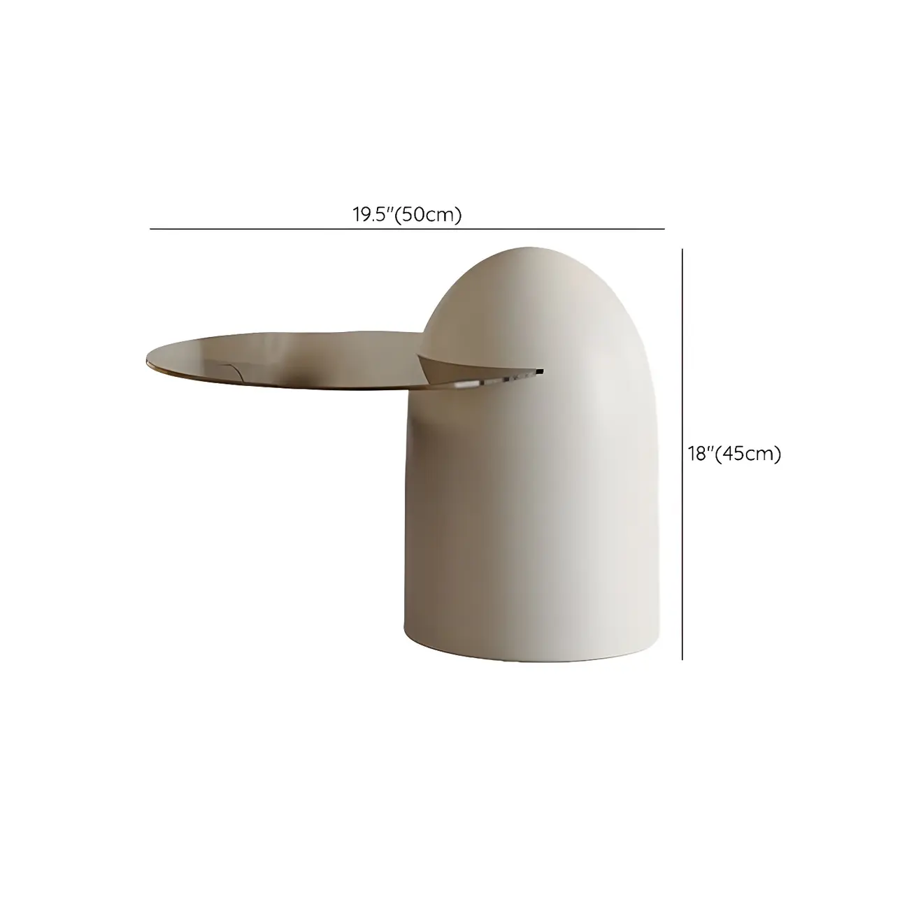 Brown Round Metal Base Wooden Coffee Table