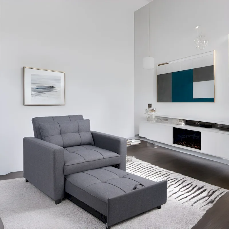 3-in-1 Convertible Recliner Chair Bed  Modern Upholstered Sleeper Sofa, Foldable Lounge Chair for Small Spaces