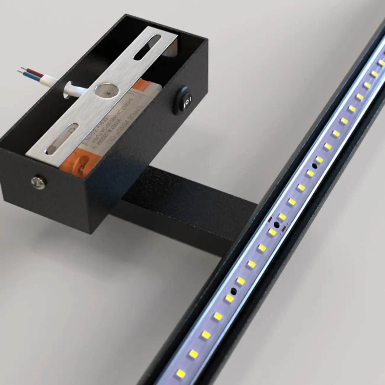 Modern Black Sleek Tubular LED Vanity Light