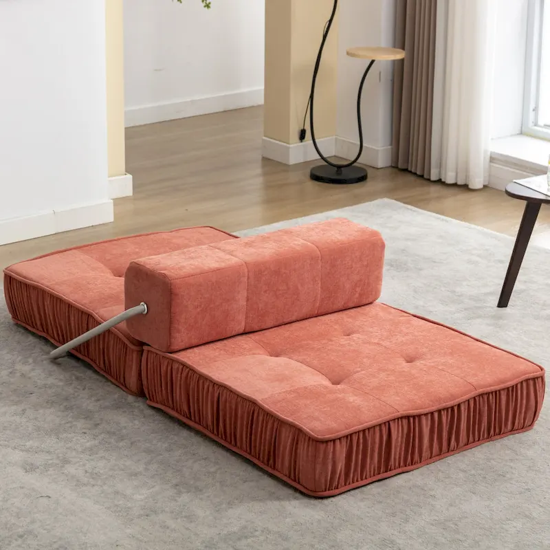 Convertible Sofa Bed,Modern Chenille Upholstered Sleeper Chair