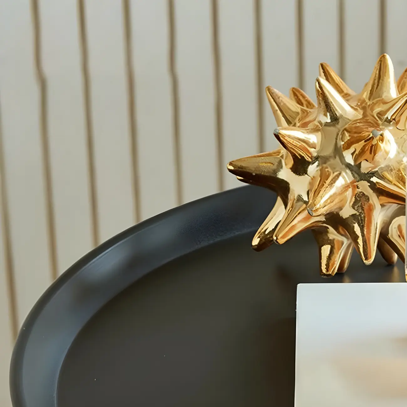 Elegant Black Stainless Steel Round Side Table