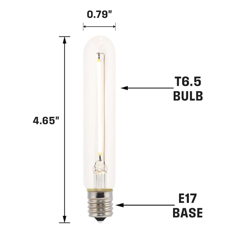 Westinghouse Lighting 4-Watt (40-Watt Equivalent) Clear T6.5 Dimmable Filament LED Light Bulb, Intermediate Base