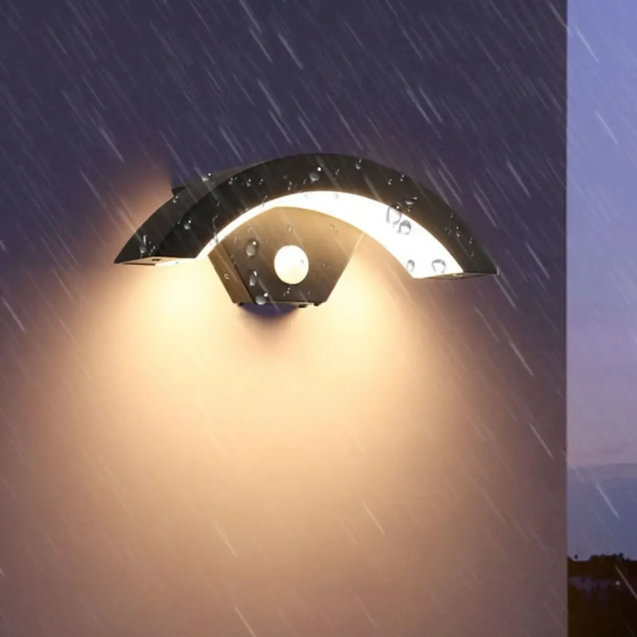 Modern Mini Metal Arc Outdoor LED Wall Light Weatherproof