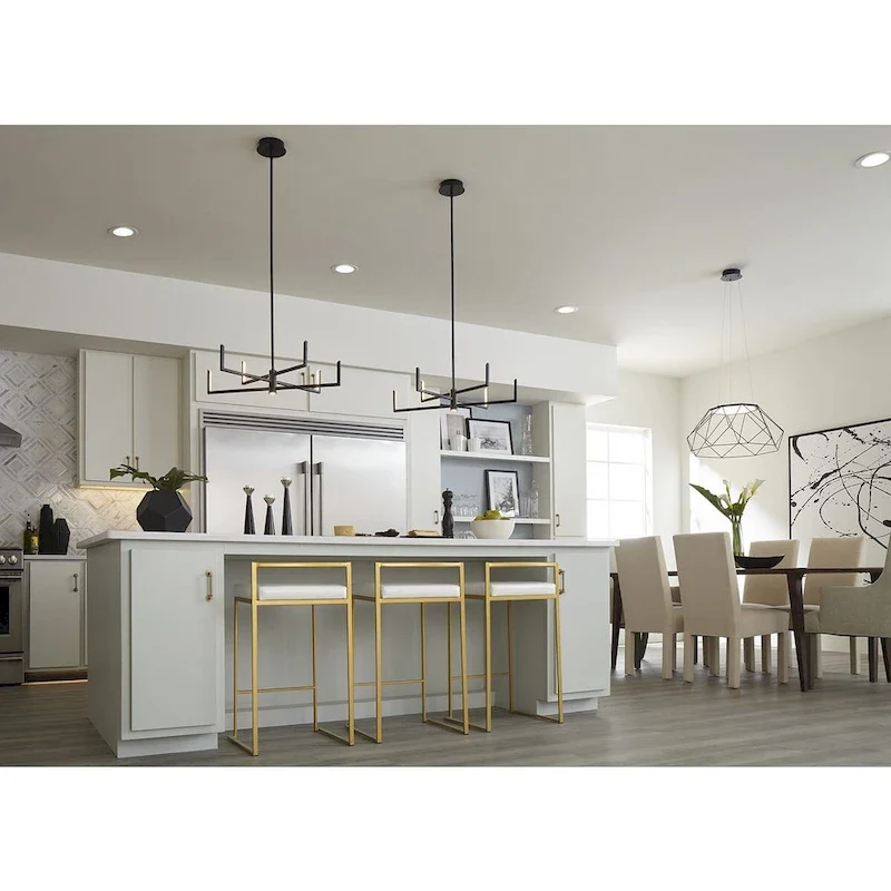 Geodesic LED Collection Matte Black LED Mid-Century Modern Large Pendant Hanging Light - 14.570  x 25.980  x 25.980