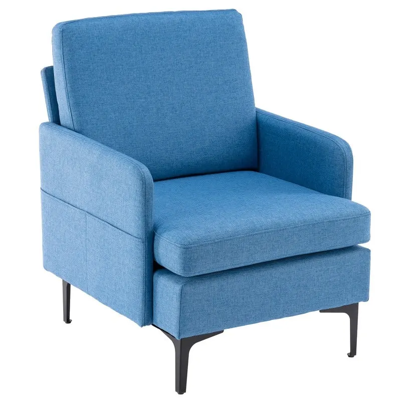 Upholstered Linen Accent Armchair