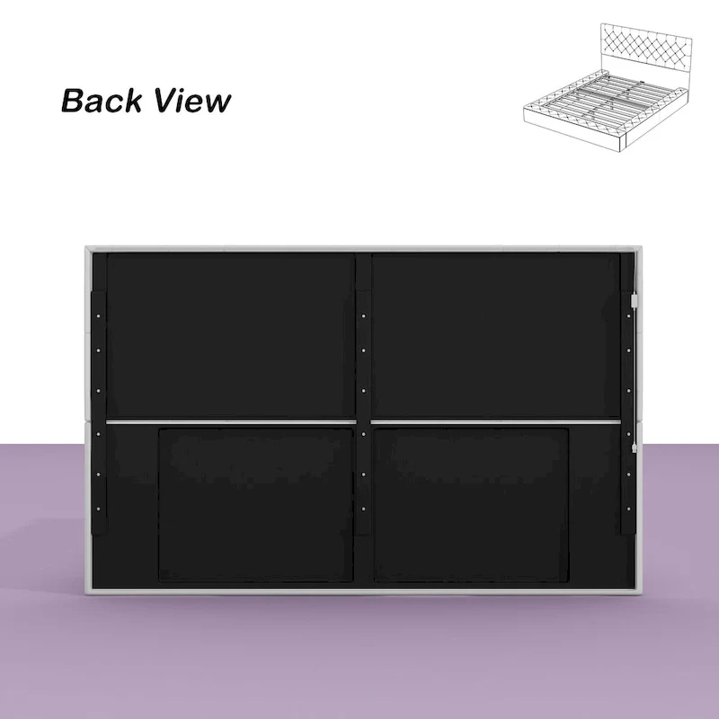 LED Queen/King Bed Frame with Tufted Headboard Bedroom Furniture