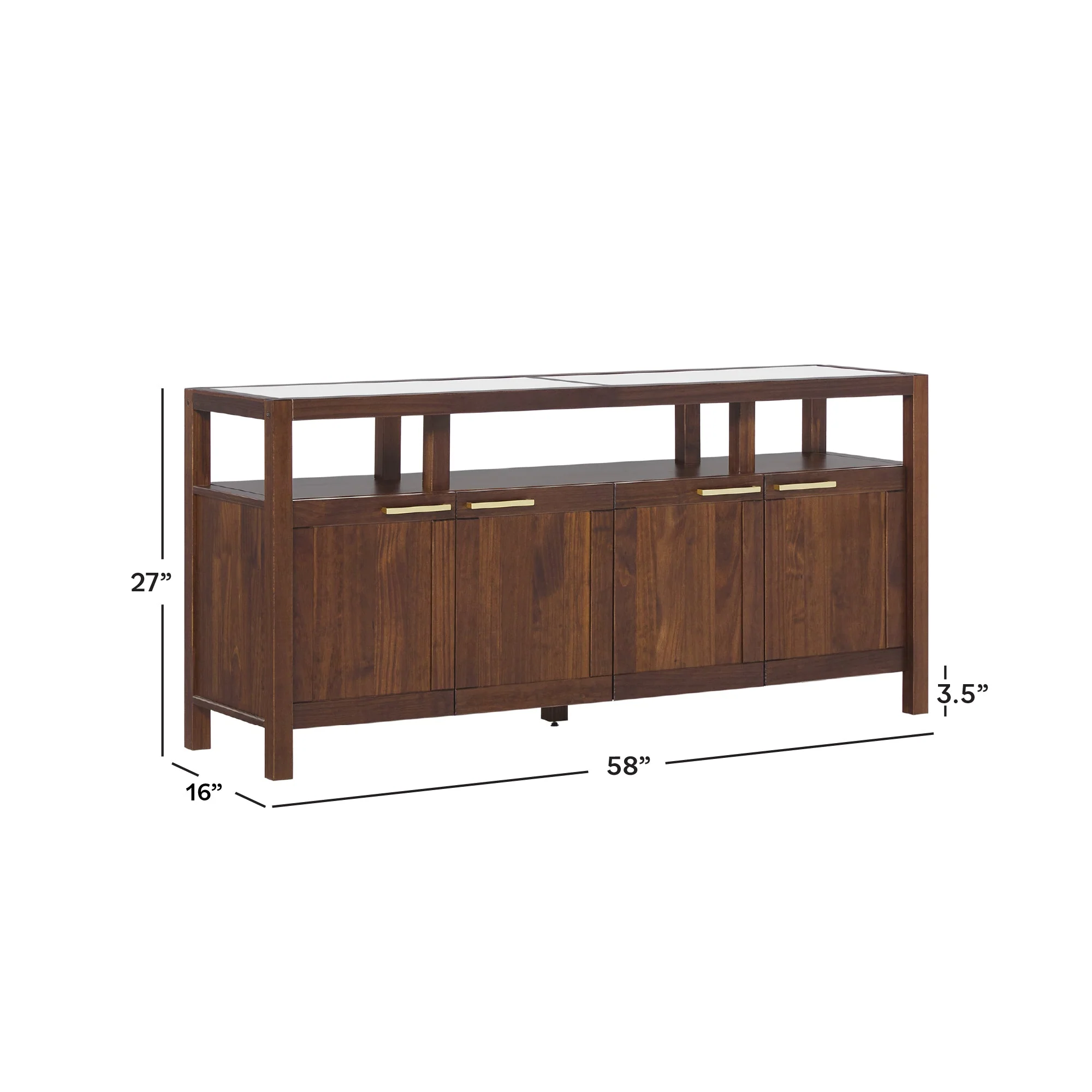 Isla Modern TV Stand with Glass Top