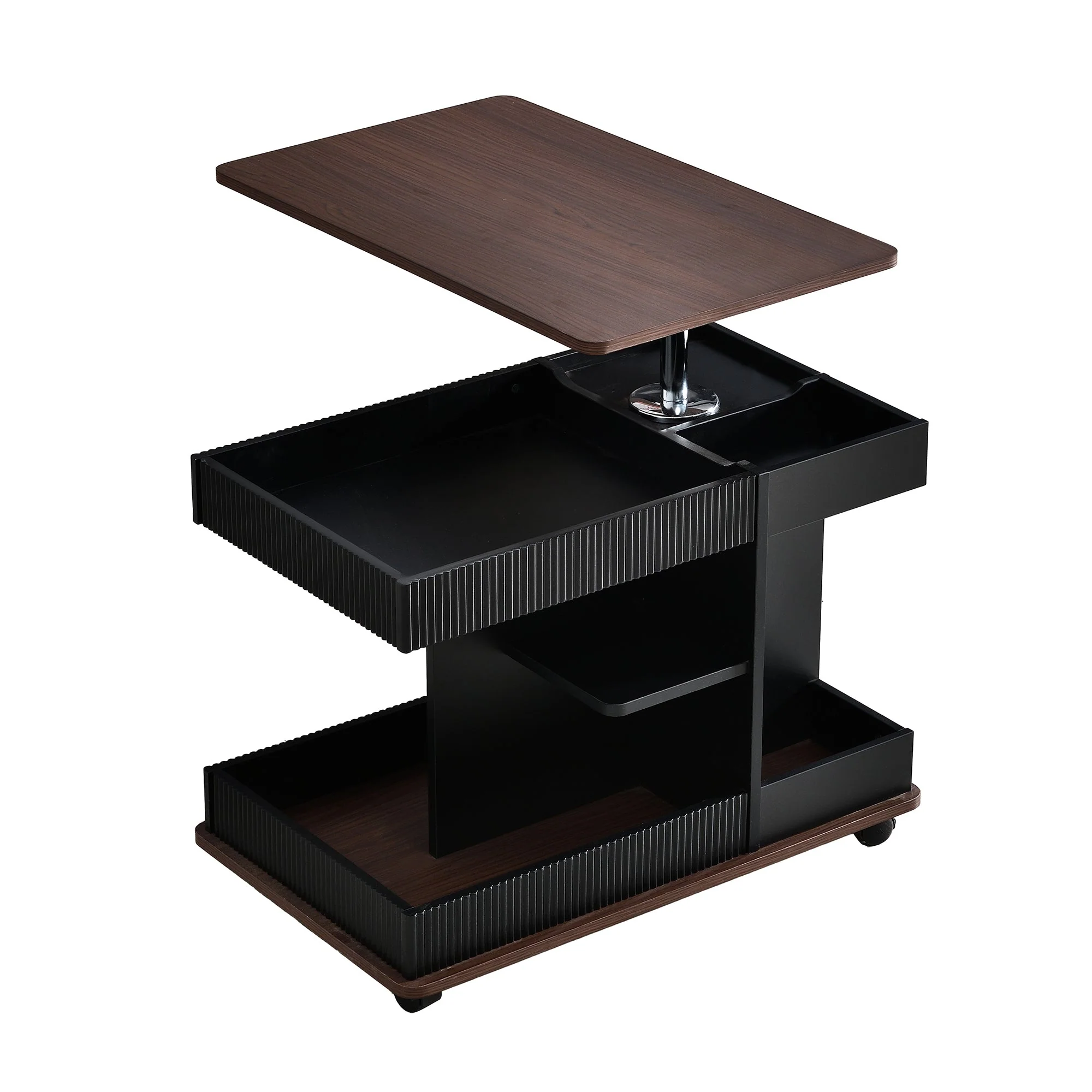 Walker Edison | Modern Multifunctional Adjustable Side Table with Lift-Top