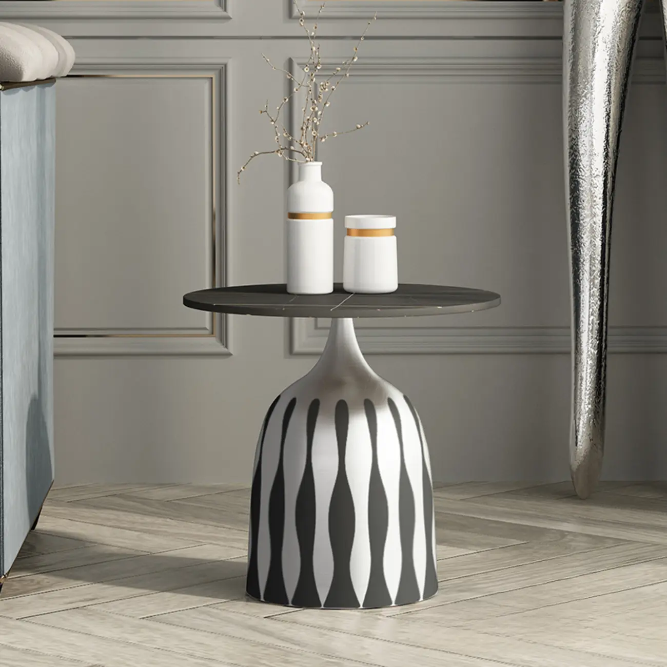 Living Room Round Marble Top Side Table