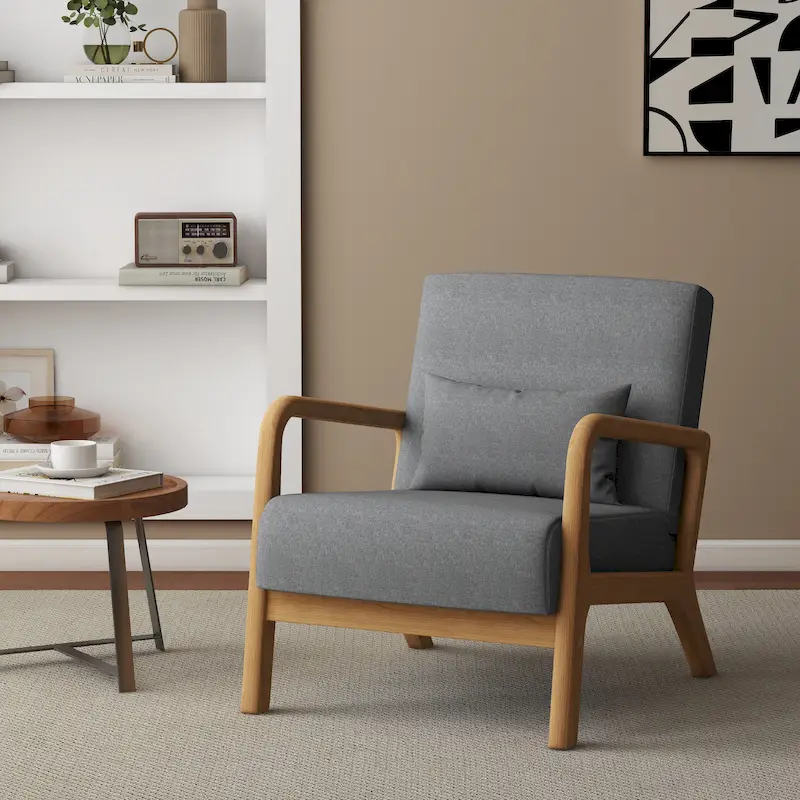 Upholstered Arm Chair with Cution Modern Side Accent Chairs - 25.8W x 28.7H x 32.3D