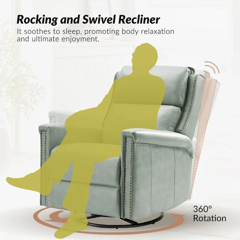 Tobias Traditional Swivel And Rocker Power Recliner Set of 2 by HULALA HOME