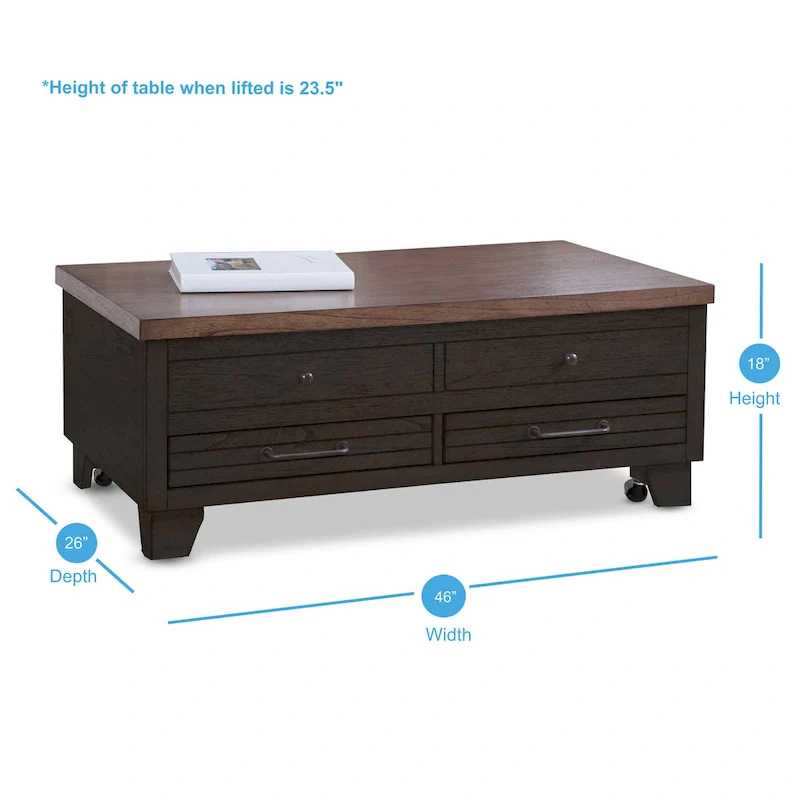 Steve Silver Two-tone Wood Lift-Top Coffee Table with Casters