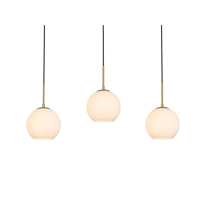 3-Light 36 inch Pendant with Frosted White Glass