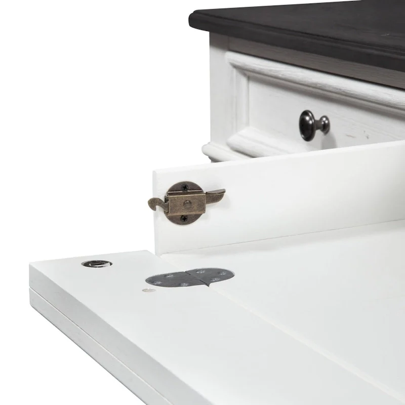 Allyson Park Wirebrushed White Charcoal Desk