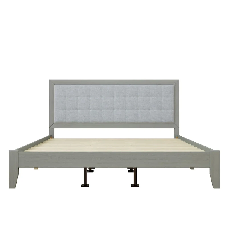 Christopher Knight Home - Emery Mid-Century Panel Bed Frame with Tufted Headboard
