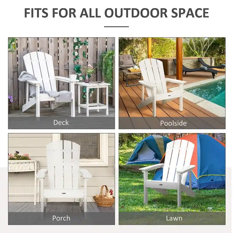 Adirondack Chair,Faux Wood Patio&Fire Pit Chair,Weather Resistant HDPE