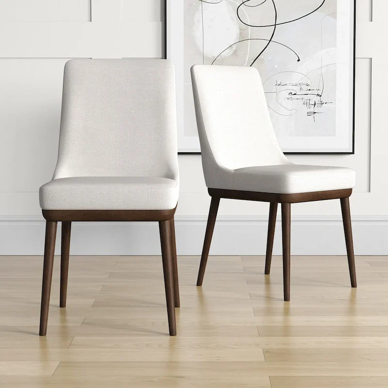 Grayson Mid Century Modern Beige Dining Chair (Set of 2)