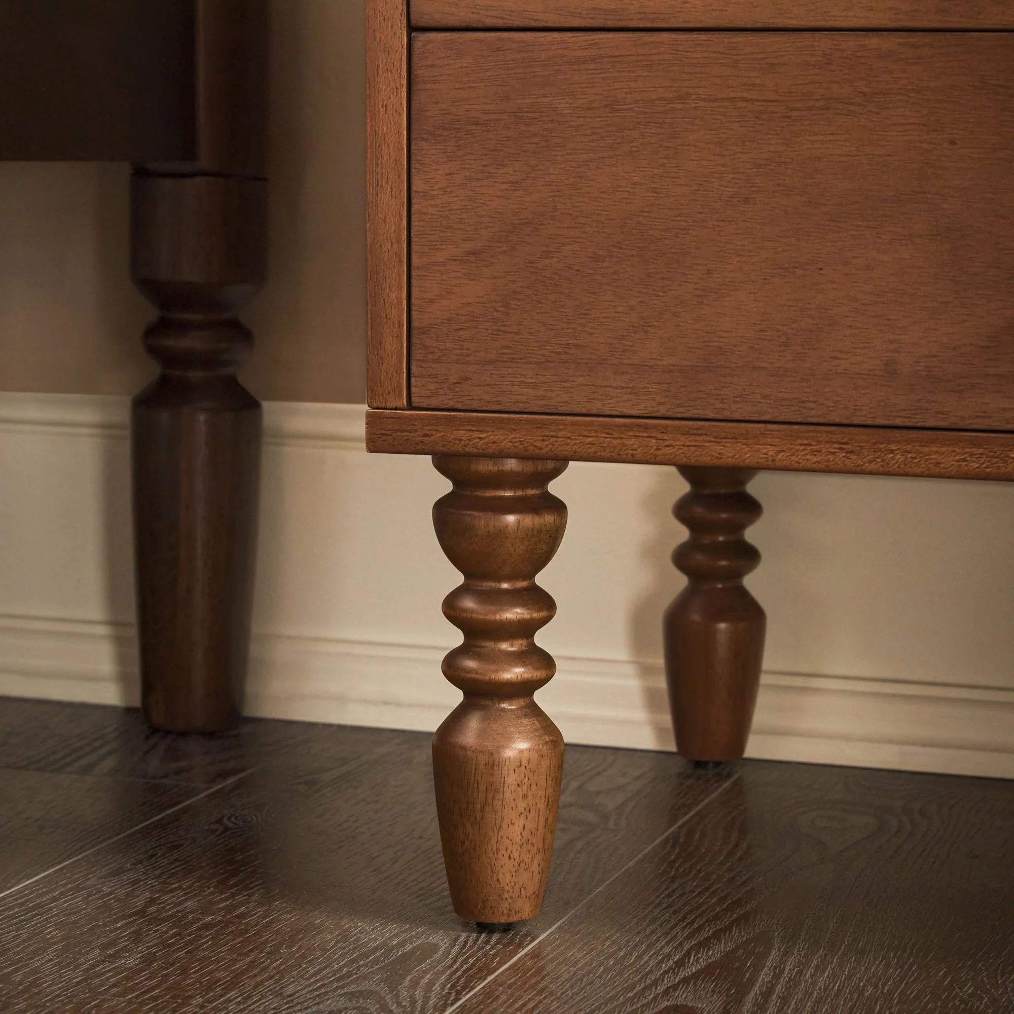 Traditional Vivienne Easy Assembly Solid Wood Nightstand