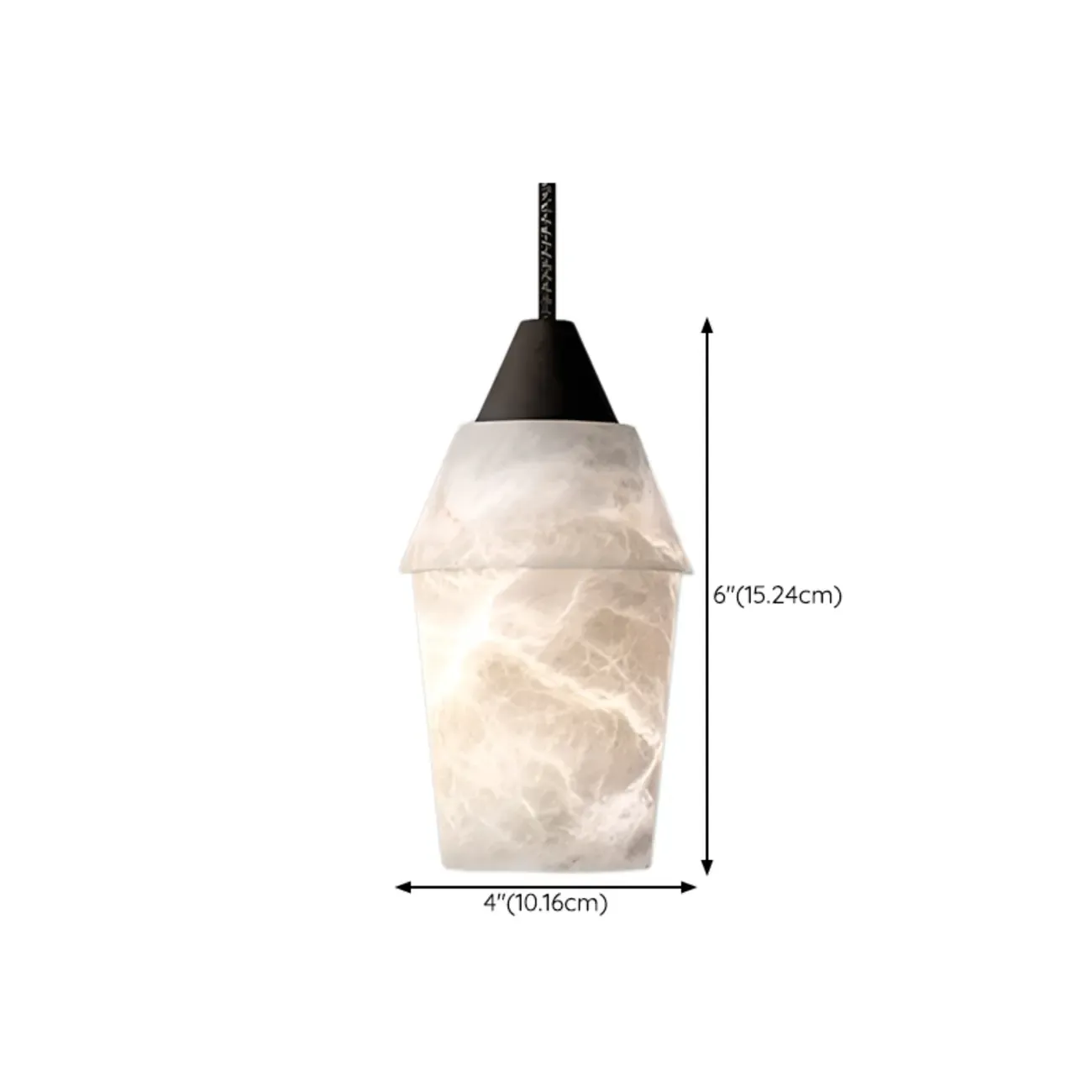 Art Deco Simple Conical Alabaster Rope Pendant Light