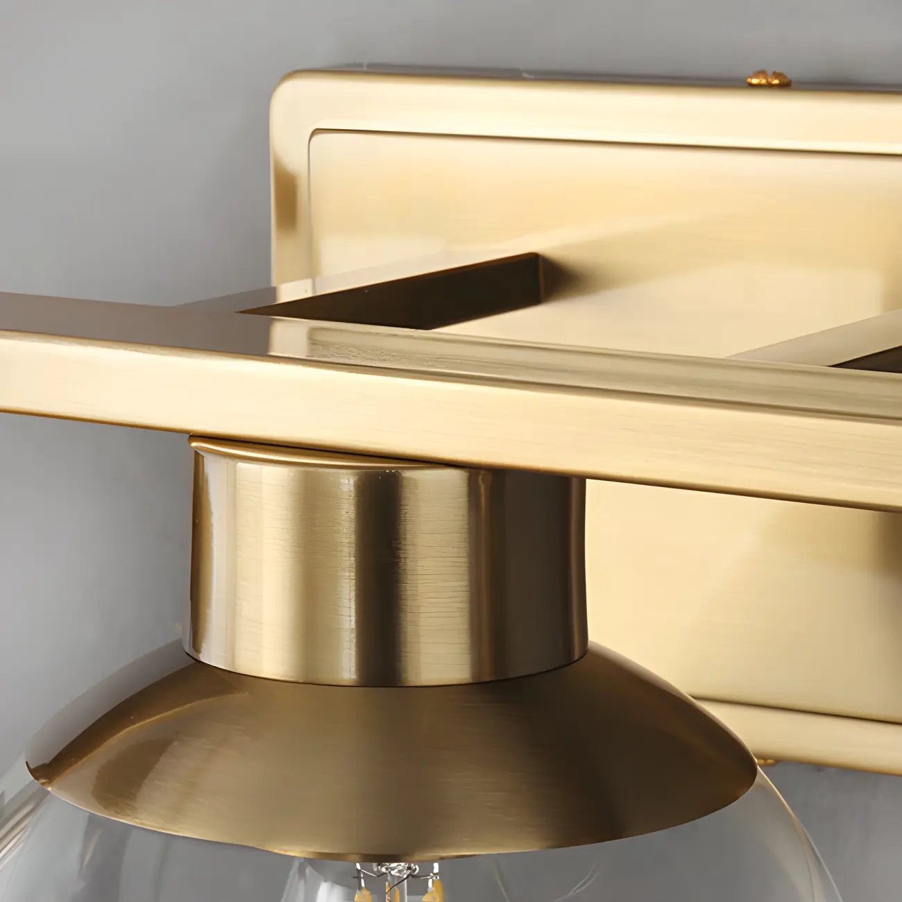 Modern Gold Clear Glass Dome Bathroom Vanity Light