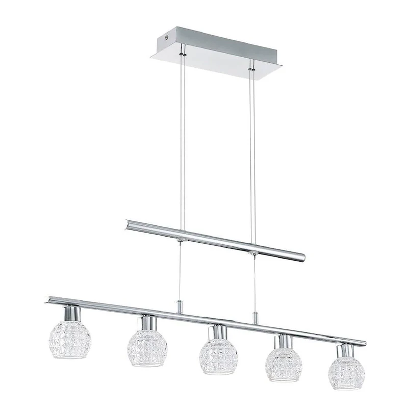 EGLO Hania - 5-Light LED Linear Pendant - Chrome Finish