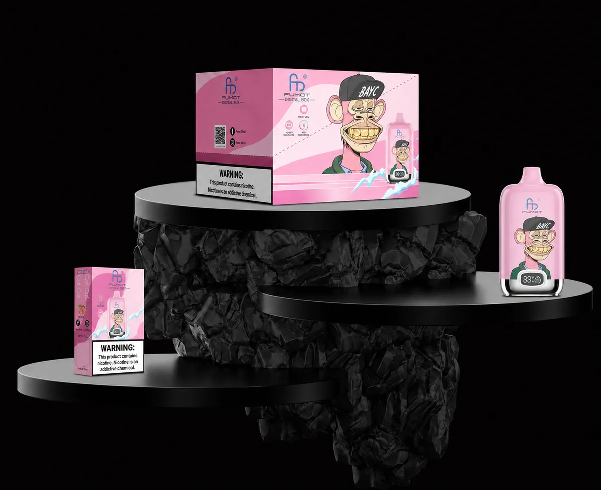 Fumot Digital Box 12000 Peach Ice Einzelgerät, Retail-Box und Display-Box