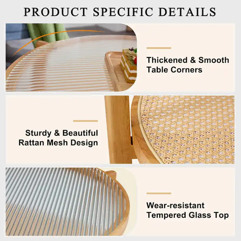 Circular double-layer solid wood tea table