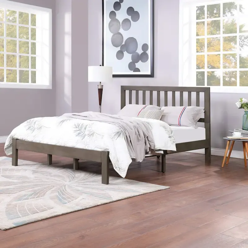Acacia Wood Queen Size Platform Bed