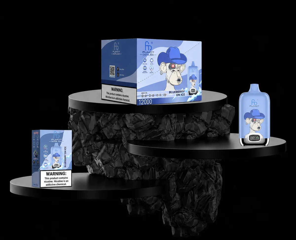 Fumot Digital Box 12000 Blueberry On Ice Einzelgerät, Retail-Box und Display-Box
